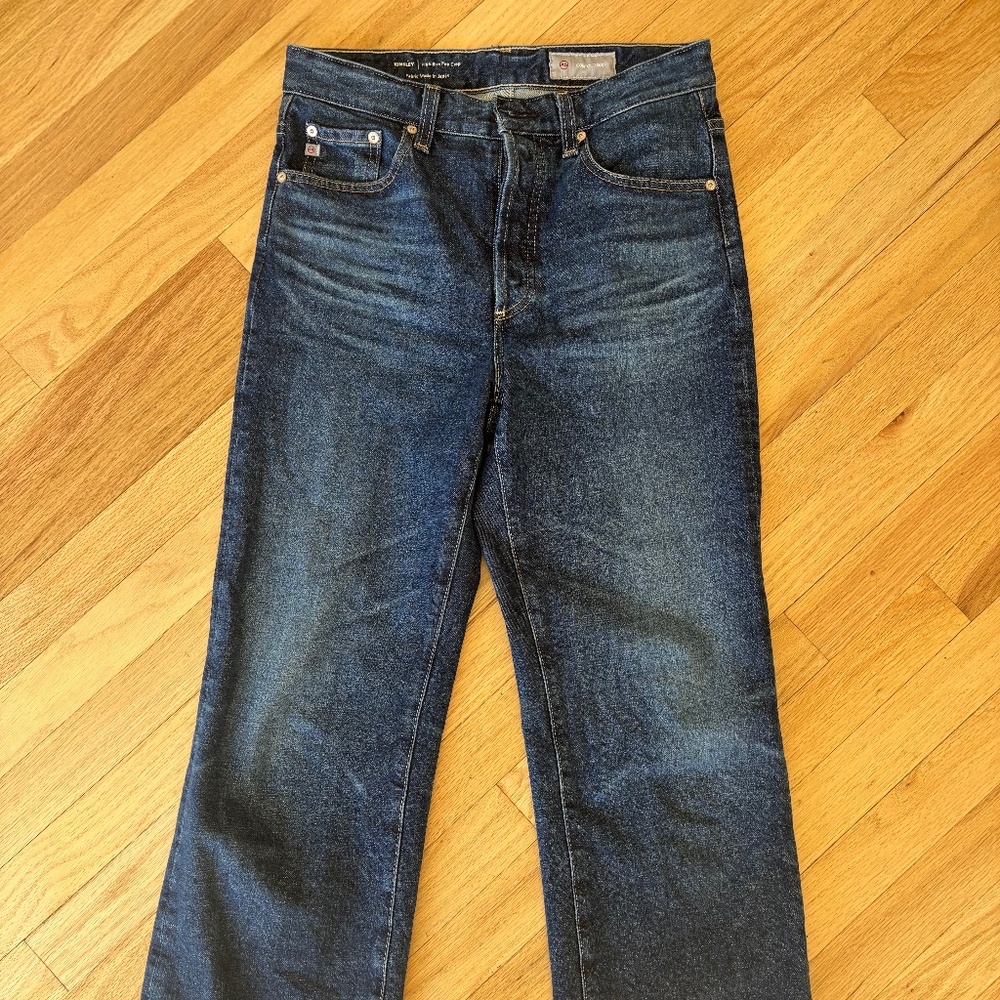 AG Jeans Kinsley High Rise Pop Crop Jeans AG-ED 360 Denim Dark Wash Size 27